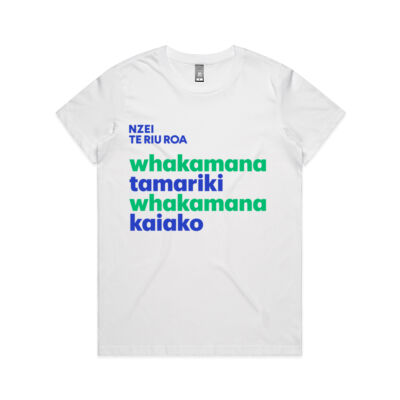 Whakamana-Kaiako-T’shirt (Womans White) Thumbnail
