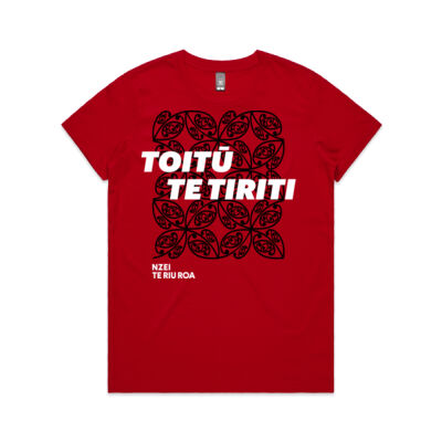 Toitū Te Tiriti (red womans) Thumbnail